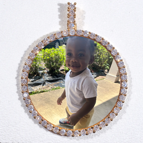 LARGE 3D CIRCLE CUSTOM PICTURE PENDANT