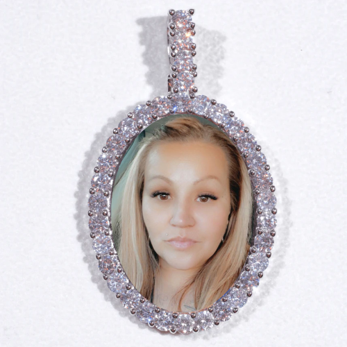 Large 3D Oval Custom Picture Pendant