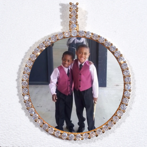 LARGE 3D CIRCLE CUSTOM PICTURE PENDANT