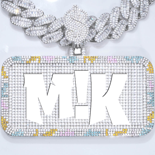 CUSTOM LETTER NECKLACE 3D COLORFUL SQUARE