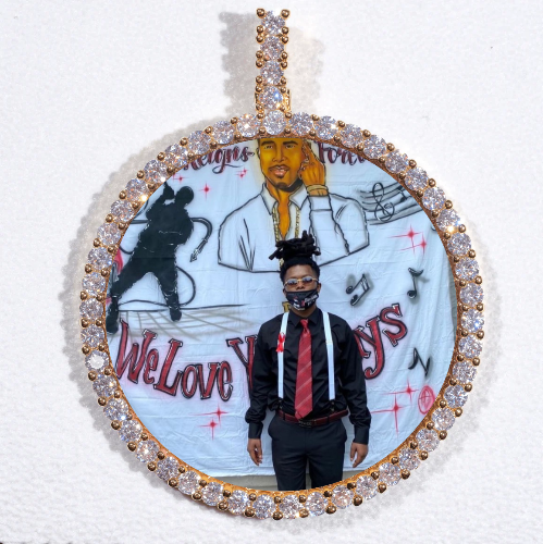 LARGE 3D CIRCLE CUSTOM PICTURE PENDANT