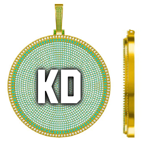 CUSTOM LETTER NECKLACE 3D BIG DISC