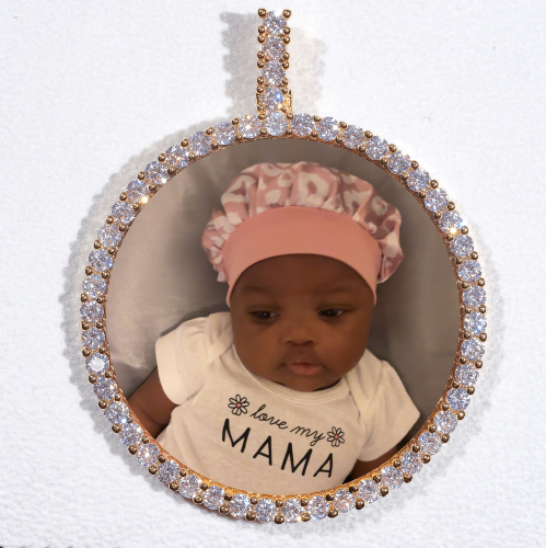 LARGE 3D CIRCLE CUSTOM PICTURE PENDANT
