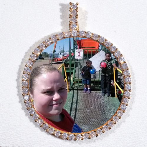 LARGE 3D CIRCLE CUSTOM PICTURE PENDANT
