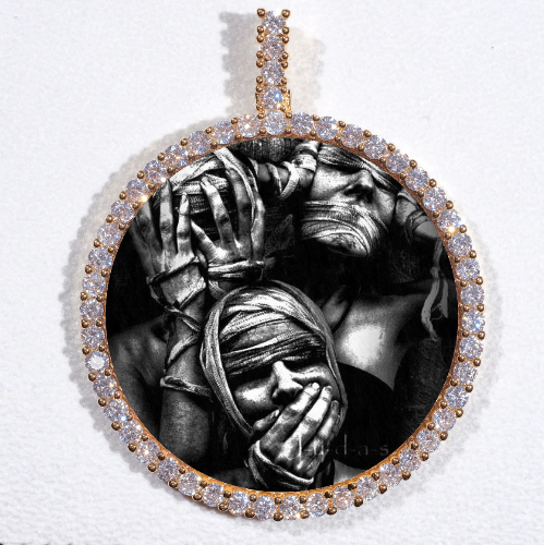 LARGE 3D CIRCLE CUSTOM PICTURE PENDANT