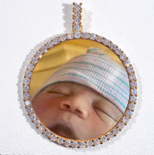LARGE 3D CIRCLE CUSTOM PICTURE PENDANT