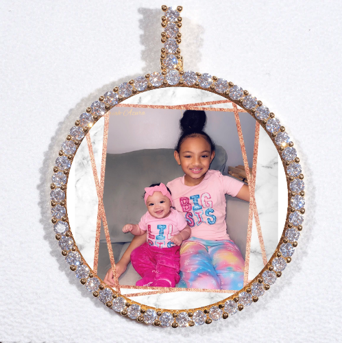 LARGE 3D CIRCLE CUSTOM PICTURE PENDANT