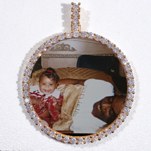LARGE 3D CIRCLE CUSTOM PICTURE PENDANT