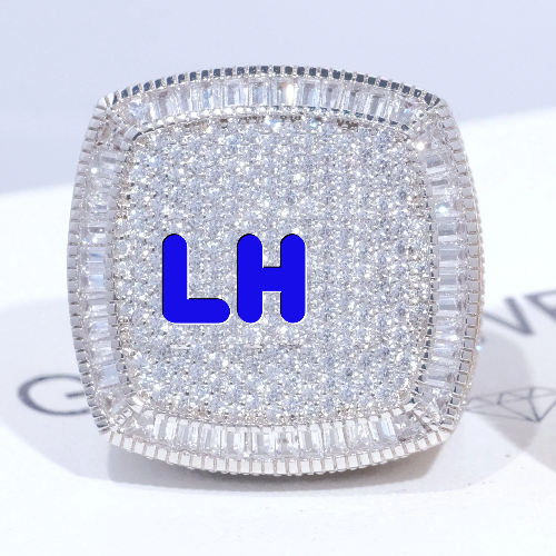 CUSTOM LETTER 3D ICED RING