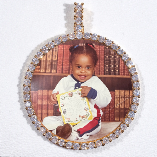 LARGE 3D CIRCLE CUSTOM PICTURE PENDANT