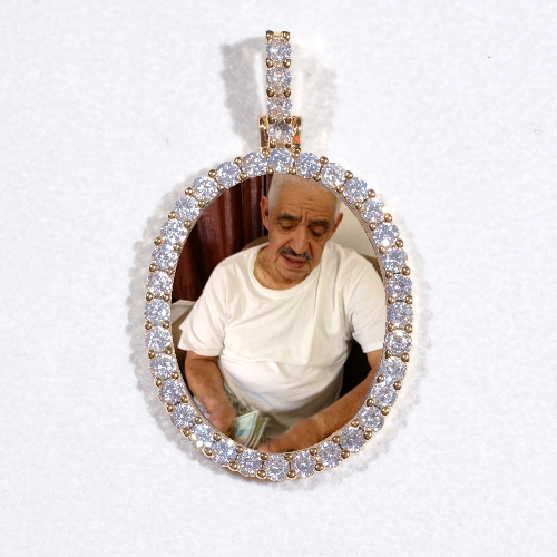 3D Oval Custom Picture Pendant