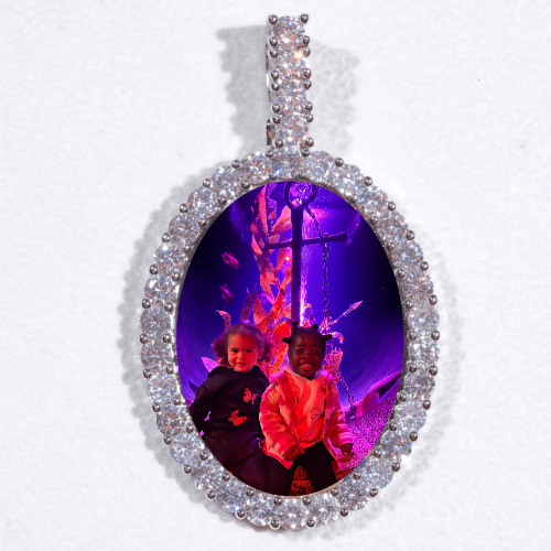 Large 3D Oval Custom Picture Pendant