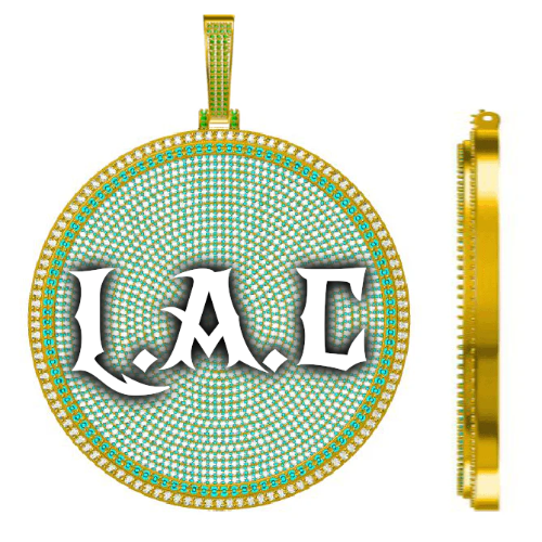 CUSTOM LETTER NECKLACE 3D BIG DISC