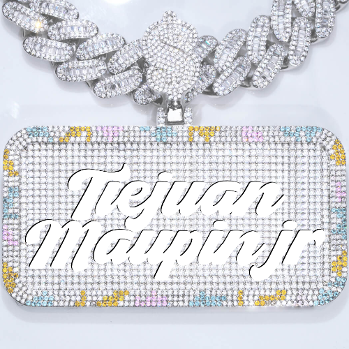 CUSTOM LETTER NECKLACE 3D COLORFUL SQUARE