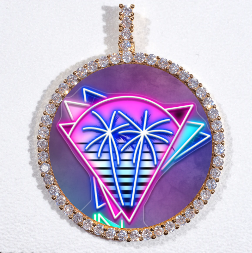 LARGE 3D CIRCLE CUSTOM PICTURE PENDANT
