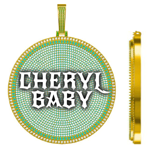 CUSTOM LETTER NECKLACE 3D BIG DISC