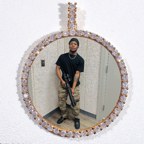 LARGE 3D CIRCLE CUSTOM PICTURE PENDANT