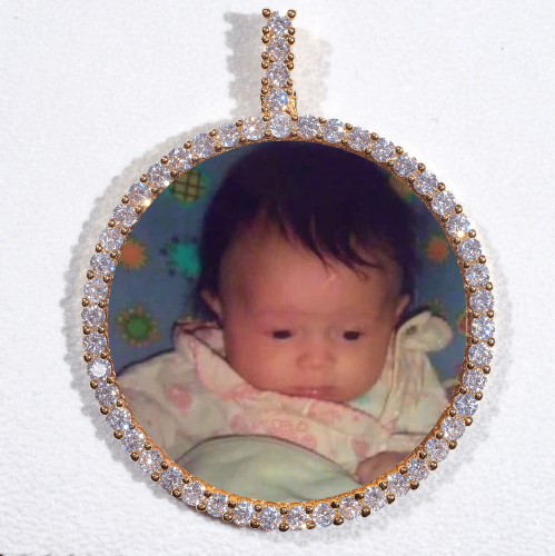 LARGE 3D CIRCLE CUSTOM PICTURE PENDANT
