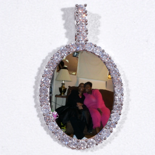 Large 3D Oval Custom Picture Pendant
