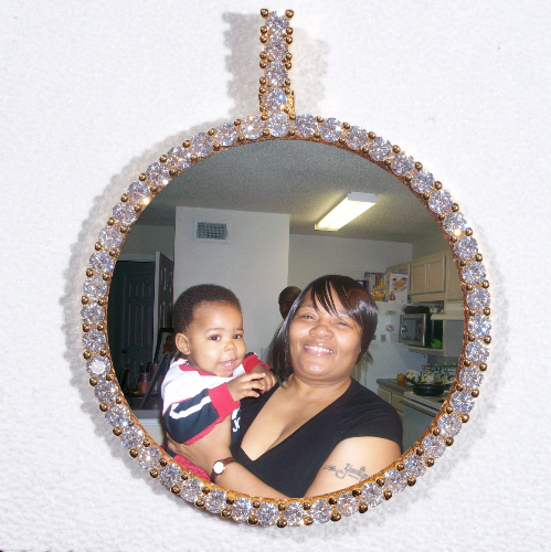 LARGE 3D CIRCLE CUSTOM PICTURE PENDANT