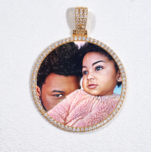 MEDIUM 3D CIRCLE CUSTOM PICTURE PENDANT