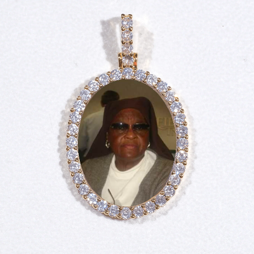 3D Oval Custom Picture Pendant
