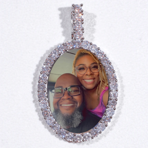 Large 3D Oval Custom Picture Pendant