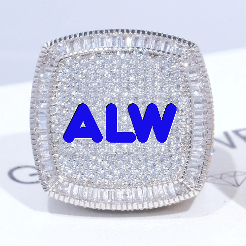 CUSTOM LETTER 3D ICED RING