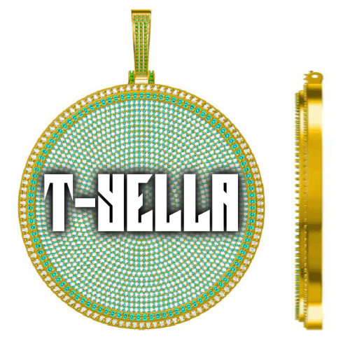 CUSTOM LETTER NECKLACE 3D BIG DISC