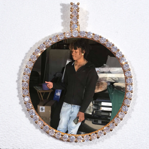 LARGE 3D CIRCLE CUSTOM PICTURE PENDANT