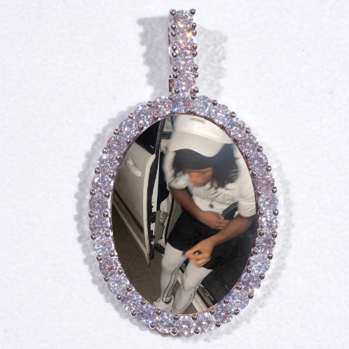 Large 3D Oval Custom Picture Pendant