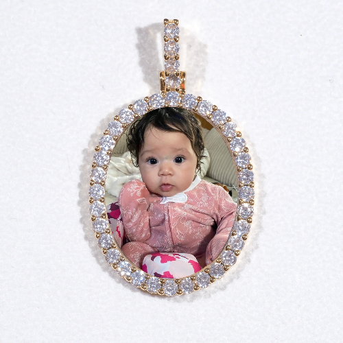 3D Oval Custom Picture Pendant