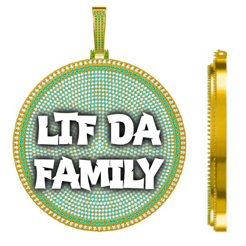 CUSTOM LETTER NECKLACE 3D BIG DISC