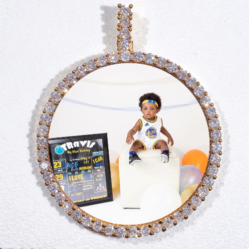 LARGE 3D CIRCLE CUSTOM PICTURE PENDANT