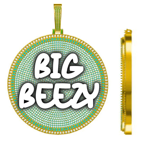 CUSTOM LETTER NECKLACE 3D BIG DISC