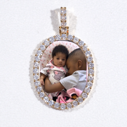 3D Oval Custom Picture Pendant