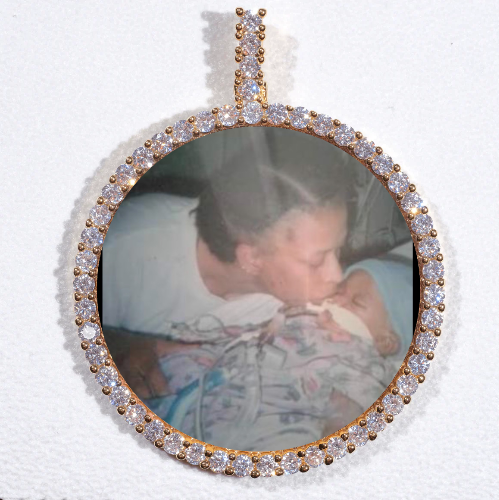 LARGE 3D CIRCLE CUSTOM PICTURE PENDANT