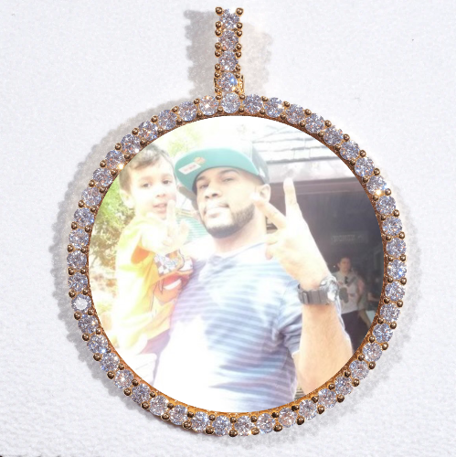 LARGE 3D CIRCLE CUSTOM PICTURE PENDANT