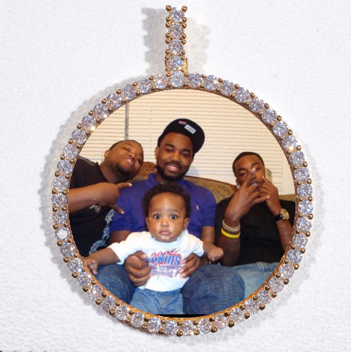 LARGE 3D CIRCLE CUSTOM PICTURE PENDANT