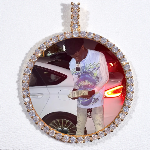 LARGE 3D CIRCLE CUSTOM PICTURE PENDANT