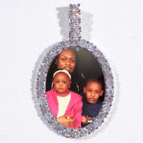 Large 3D Oval Custom Picture Pendant