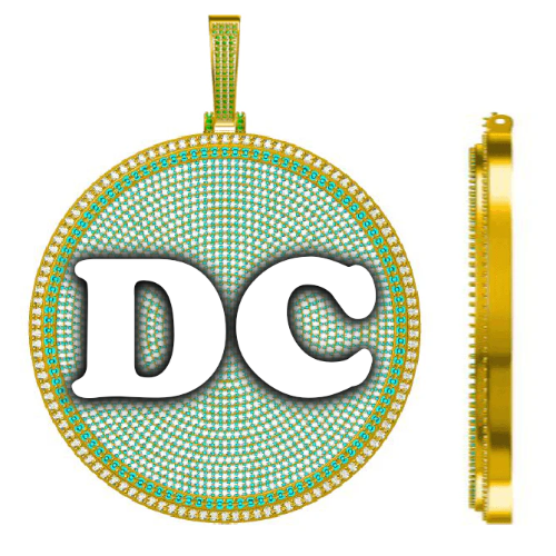 CUSTOM LETTER NECKLACE 3D BIG DISC