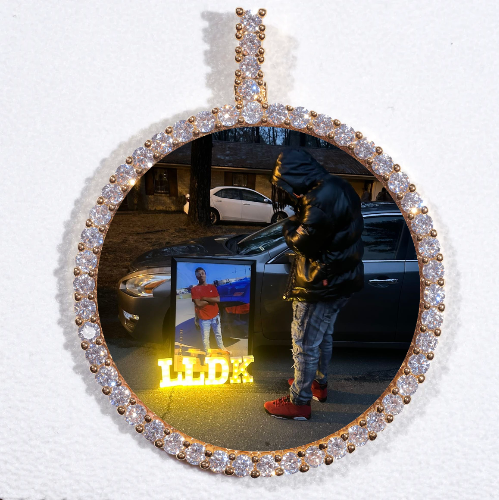 LARGE 3D CIRCLE CUSTOM PICTURE PENDANT