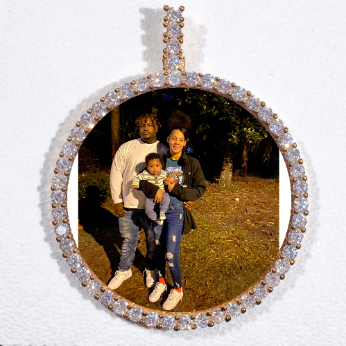 LARGE 3D CIRCLE CUSTOM PICTURE PENDANT