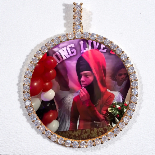 LARGE 3D CIRCLE CUSTOM PICTURE PENDANT