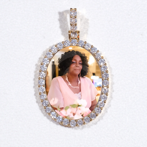 3D Oval Custom Picture Pendant
