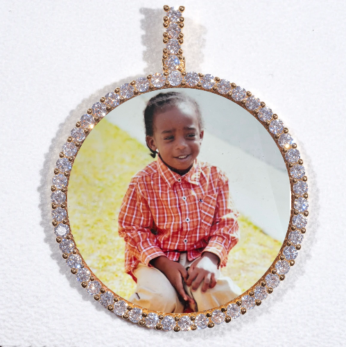 LARGE 3D CIRCLE CUSTOM PICTURE PENDANT