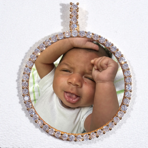 LARGE 3D CIRCLE CUSTOM PICTURE PENDANT