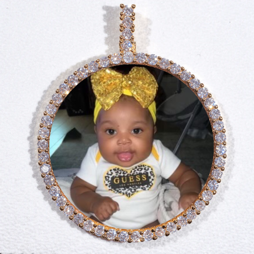 LARGE 3D CIRCLE CUSTOM PICTURE PENDANT