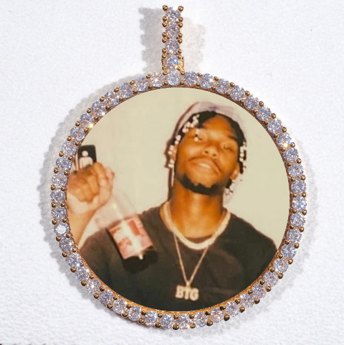 LARGE 3D CIRCLE CUSTOM PICTURE PENDANT